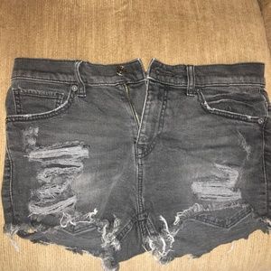 💗 Express Black Denim Distressed Jean Shorts
